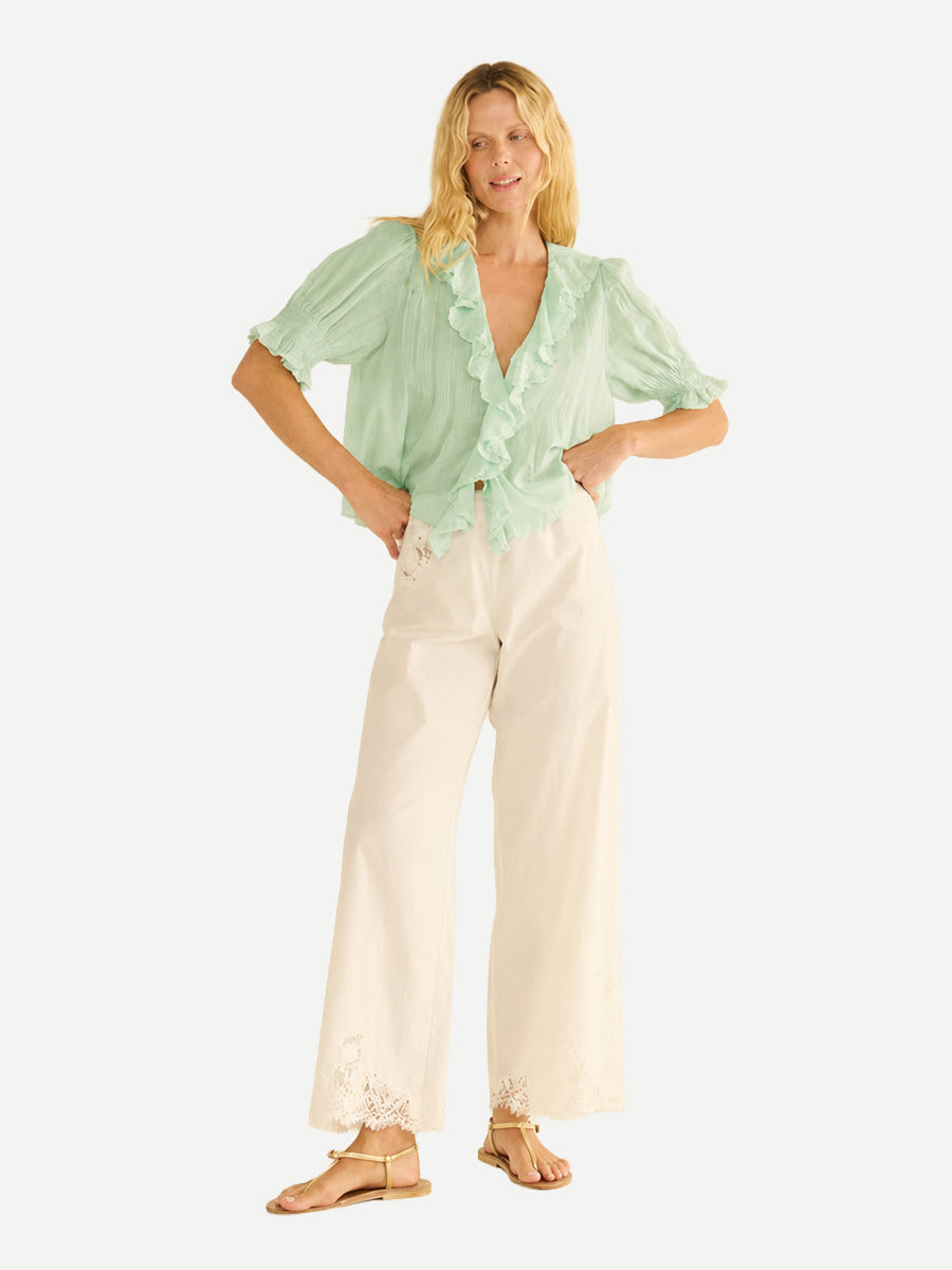 Doen Henri Top in Seafoam