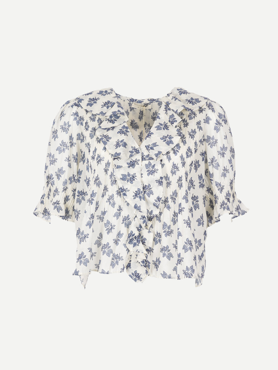 Doen Henri Top in Creme Pomegranate Bloom