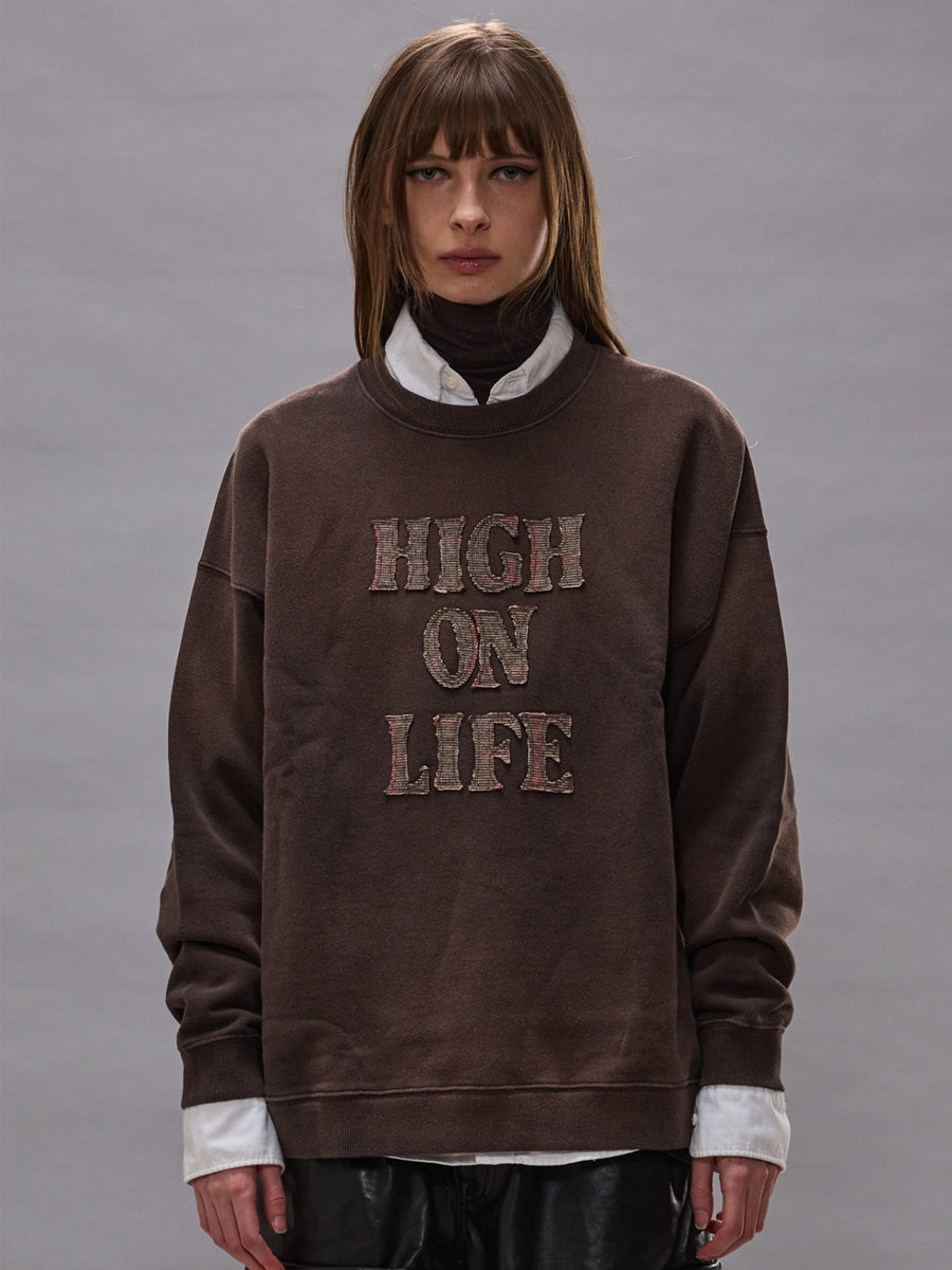 High on Life Oversized Crewneck Sweatshirt