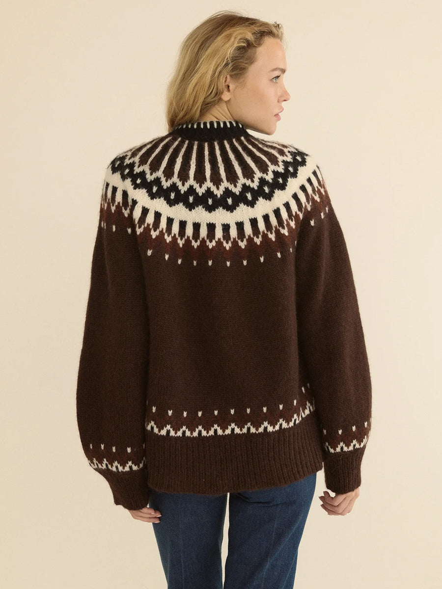 Hue Cardigan in Brun Aberdeen Fair Isle