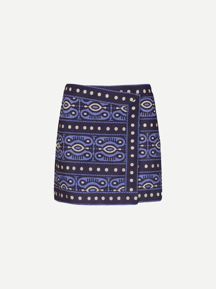 Johanna Ortiz Hunting Roots Skirt in Navy/Ecru