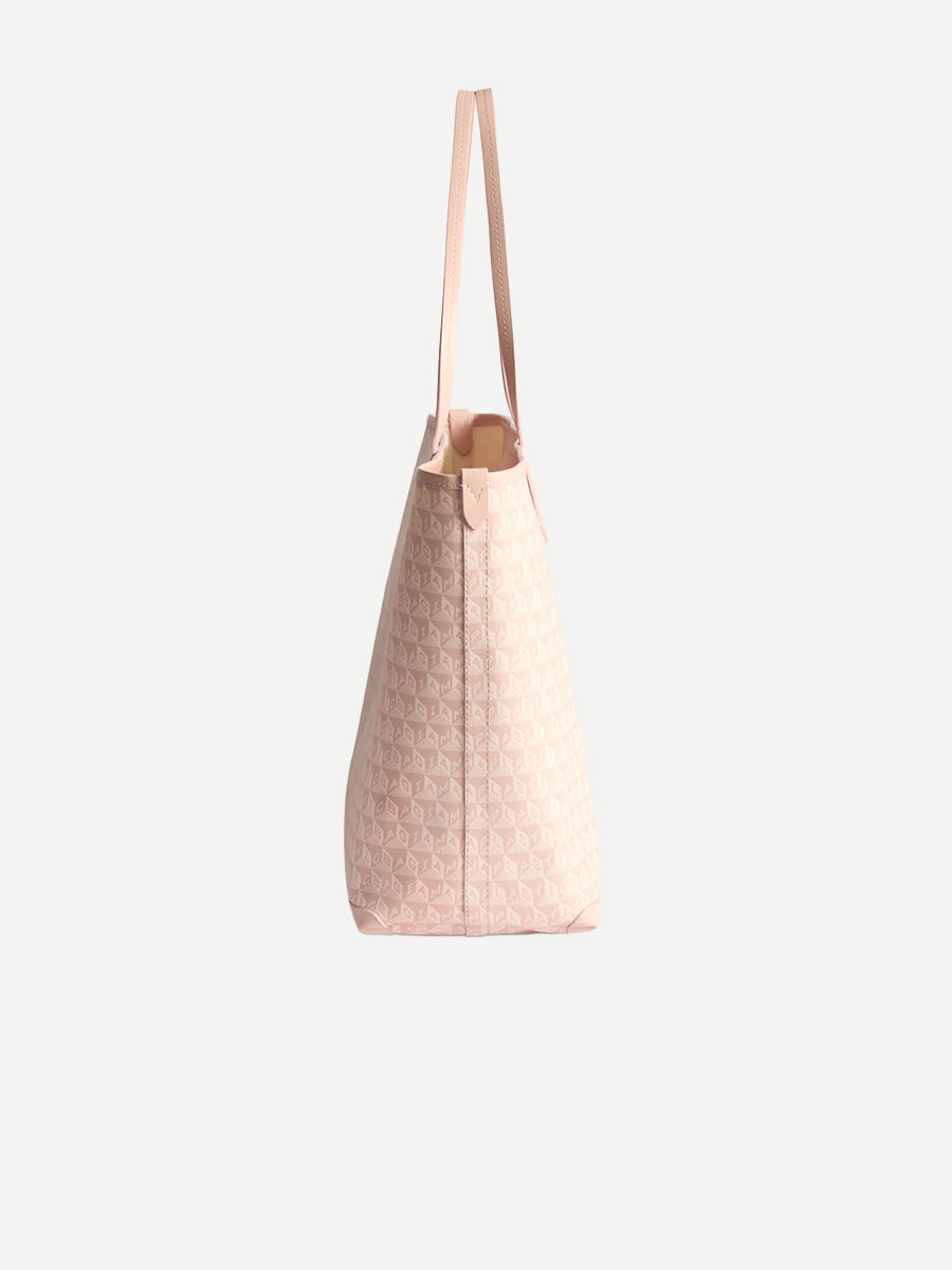 I am a Plastic Bag Zipped Tote in Shell Pink Monogram