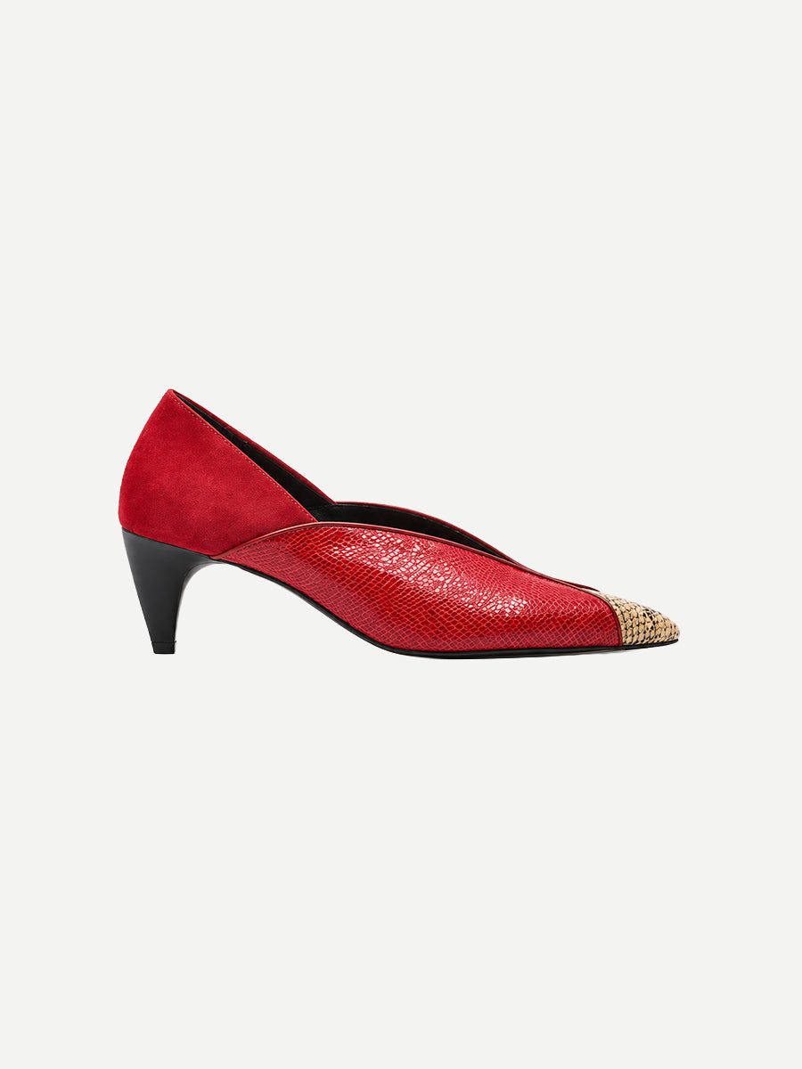 Ilou Pumps in Red/Sahara