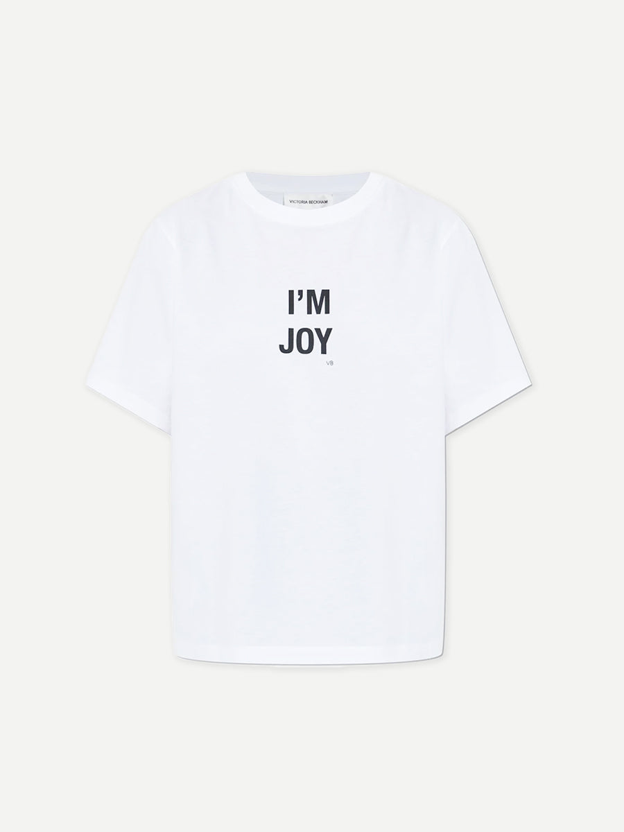 Victoria Beckham Im Joy Slogan Tee in White
