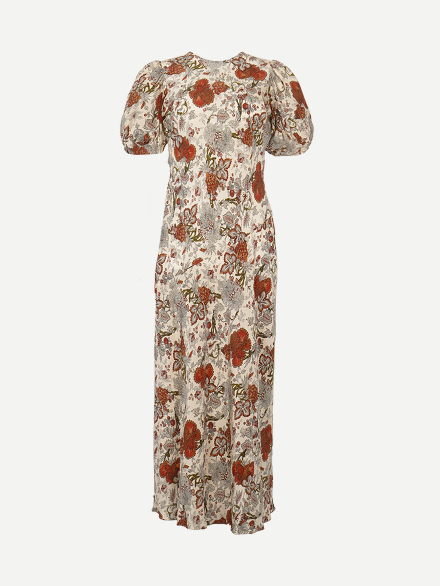 Ulla Johnson Ines Puff Sleeve Midi Dress in Wintergarden
