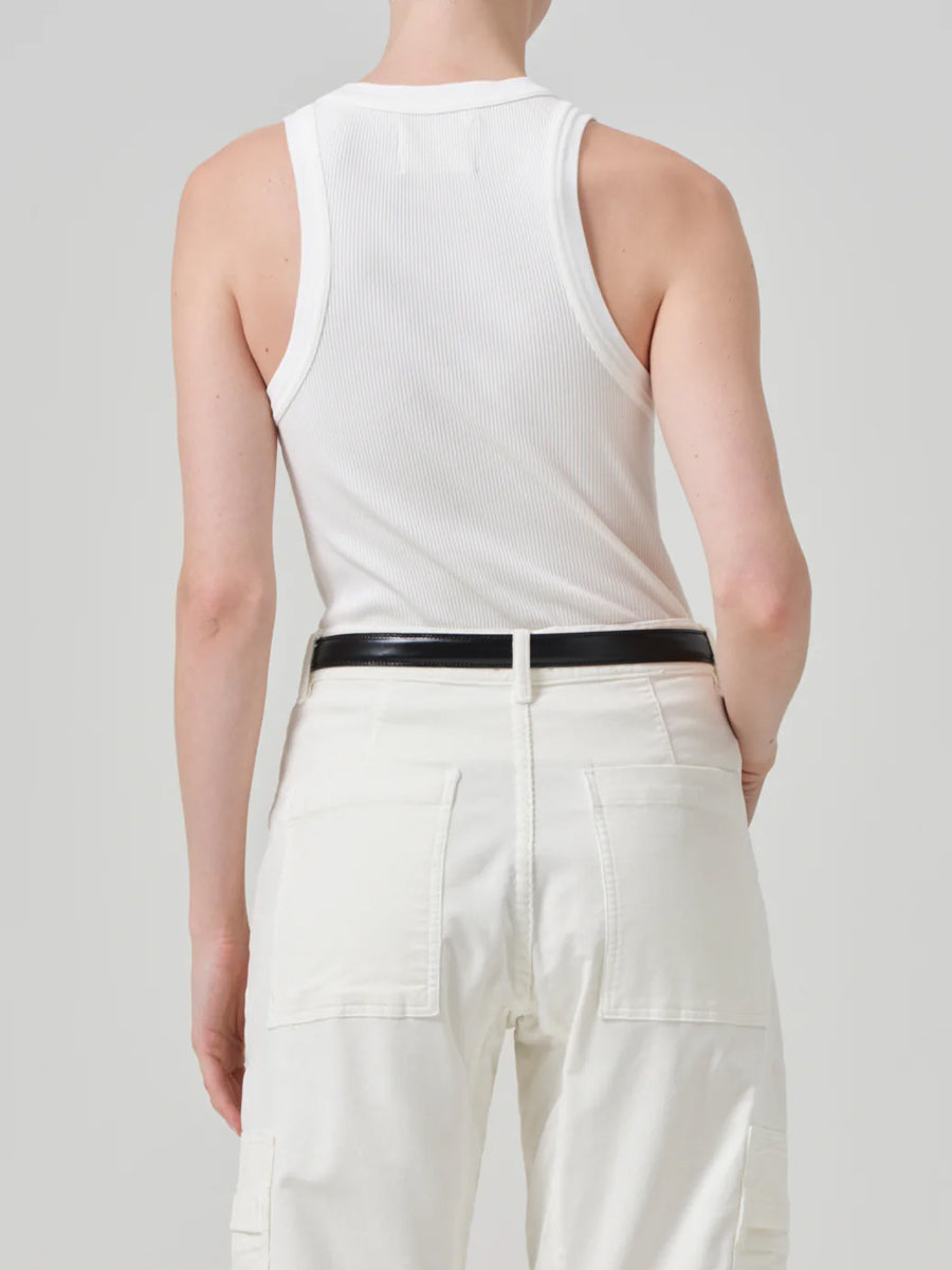 Isabel Rib Tank in Pashmina Off White