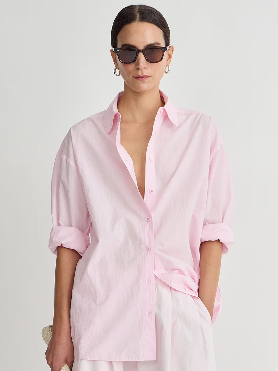 Apiece Apart Isolde Button Down Shirt in Rosewater