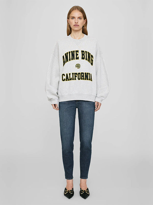 Anine Bing Jaci Sweatshirt California in Heather Grey