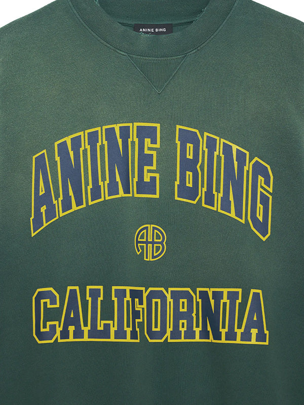 Anine Bing Jaci Sweatshirt California in Washed Faded Green