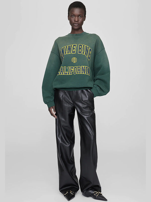 Anine Bing Jaci Sweatshirt California in Washed Faded Green