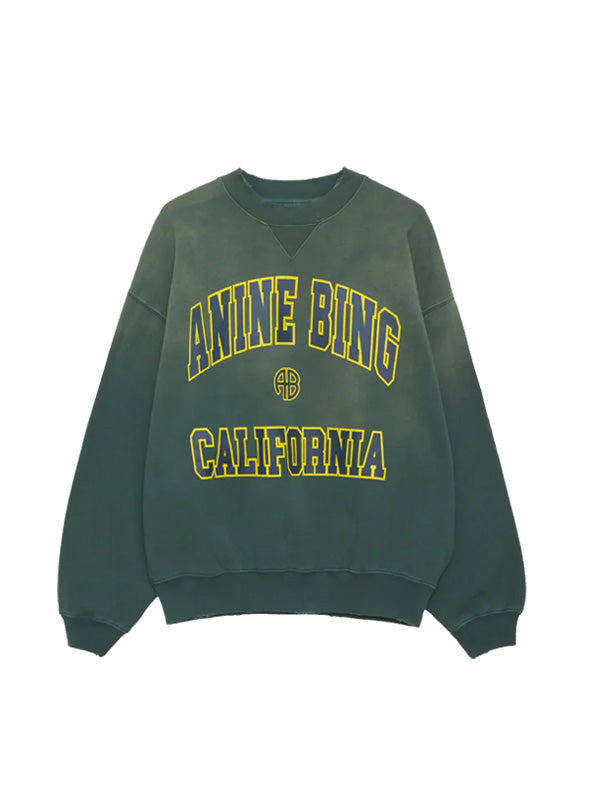 Anine Bing Jaci Sweatshirt California in Washed Faded Green