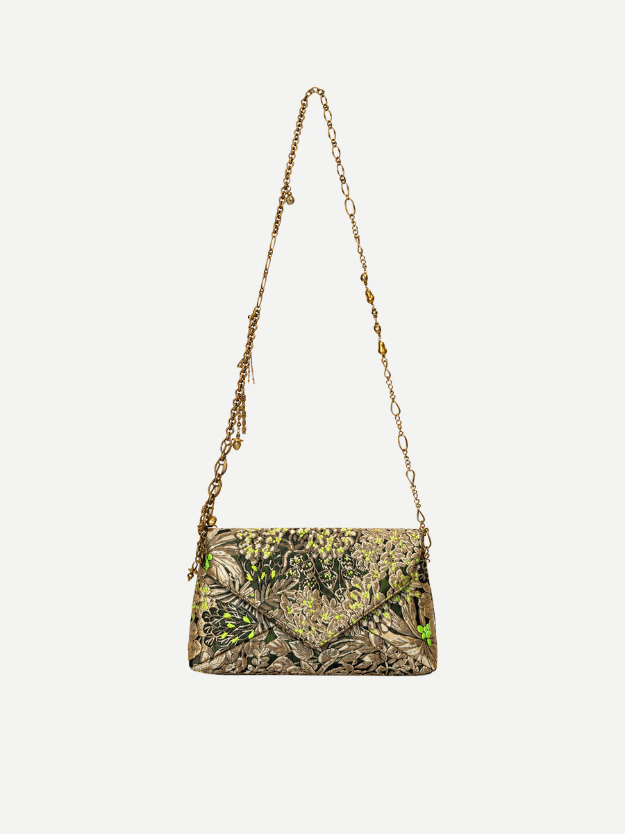 Jacquard Envelope Bag in Metallic Sand