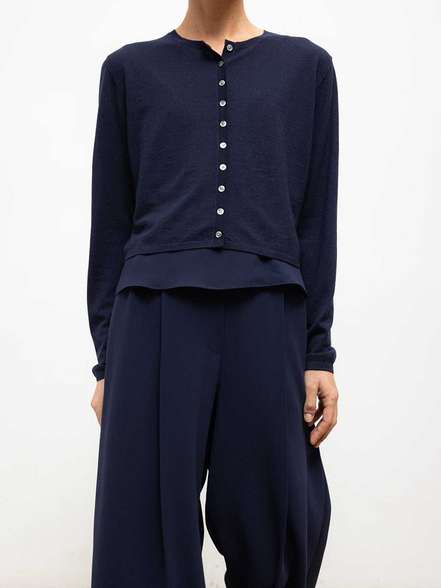 LESET James Crew Cardigan in Midnight