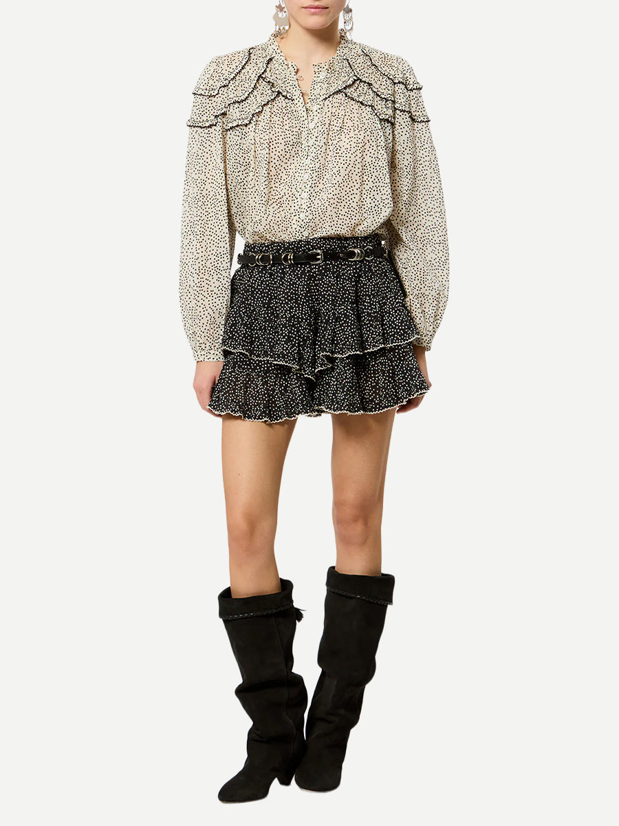 Jocadia Shorts in Black/Ecru Dot