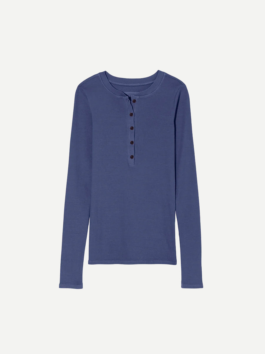 Nili Lotan Jordan Henley Tee in Admiral Blue