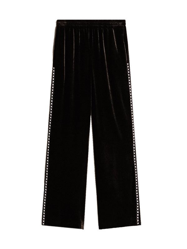 Golden Goose | Velvet Jogging Pants with Embroidery