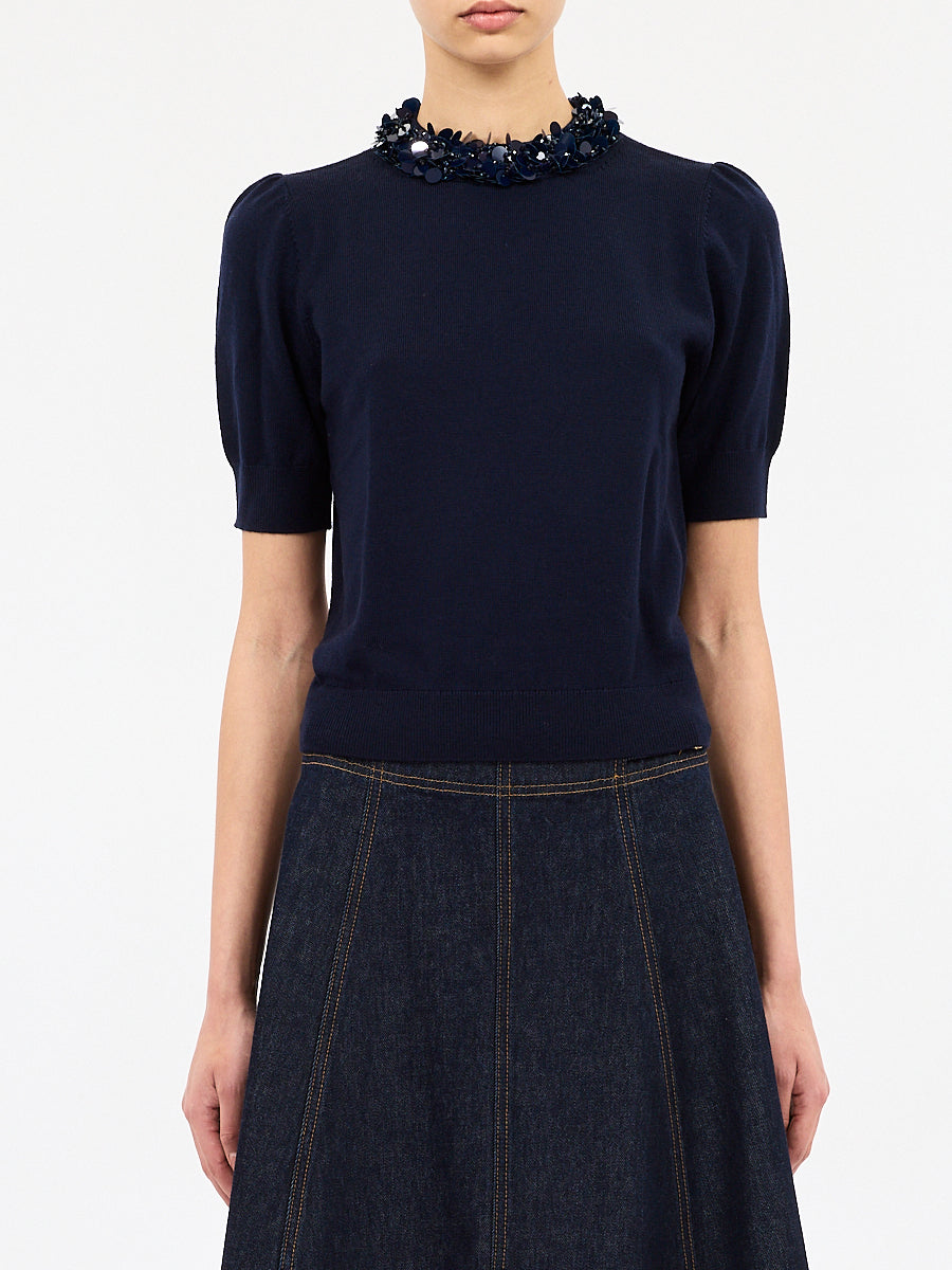 Jude Embellished Top in Midnight
