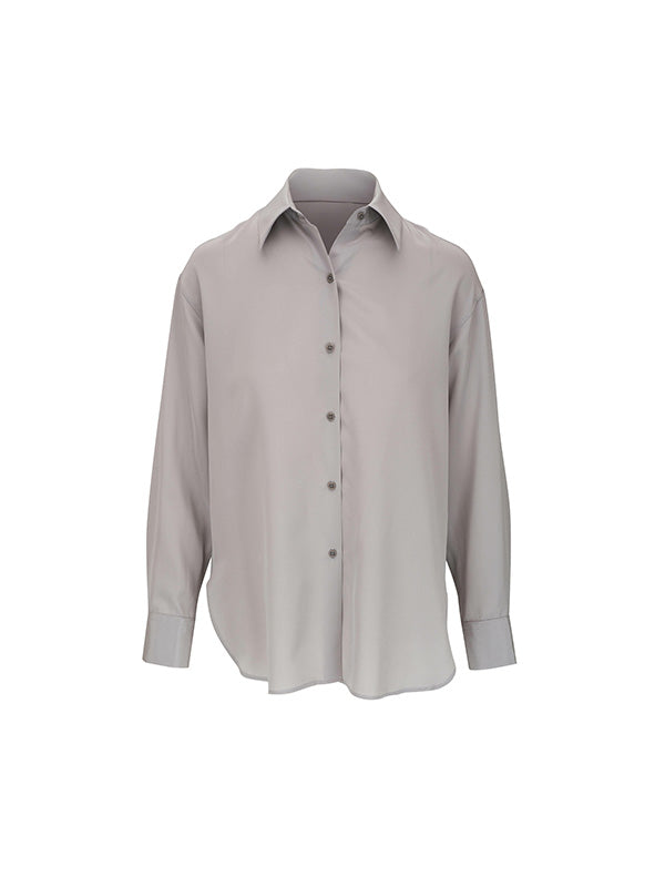 Nili Lotan Julien Shirt in Storm Grey