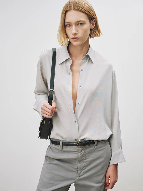 Nili Lotan Julien Shirt in Storm Grey