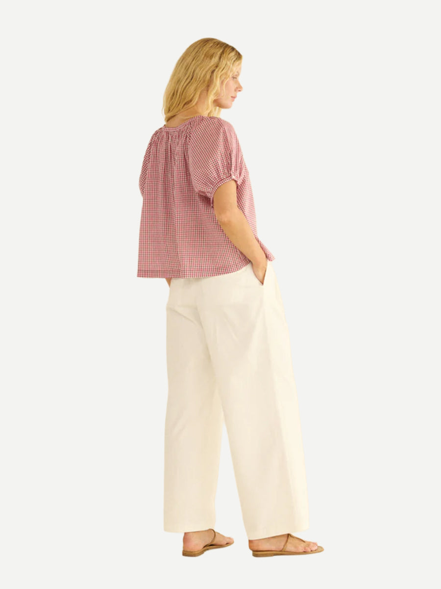 Doen | June Top in Mulberry La Maddalena Gingham
