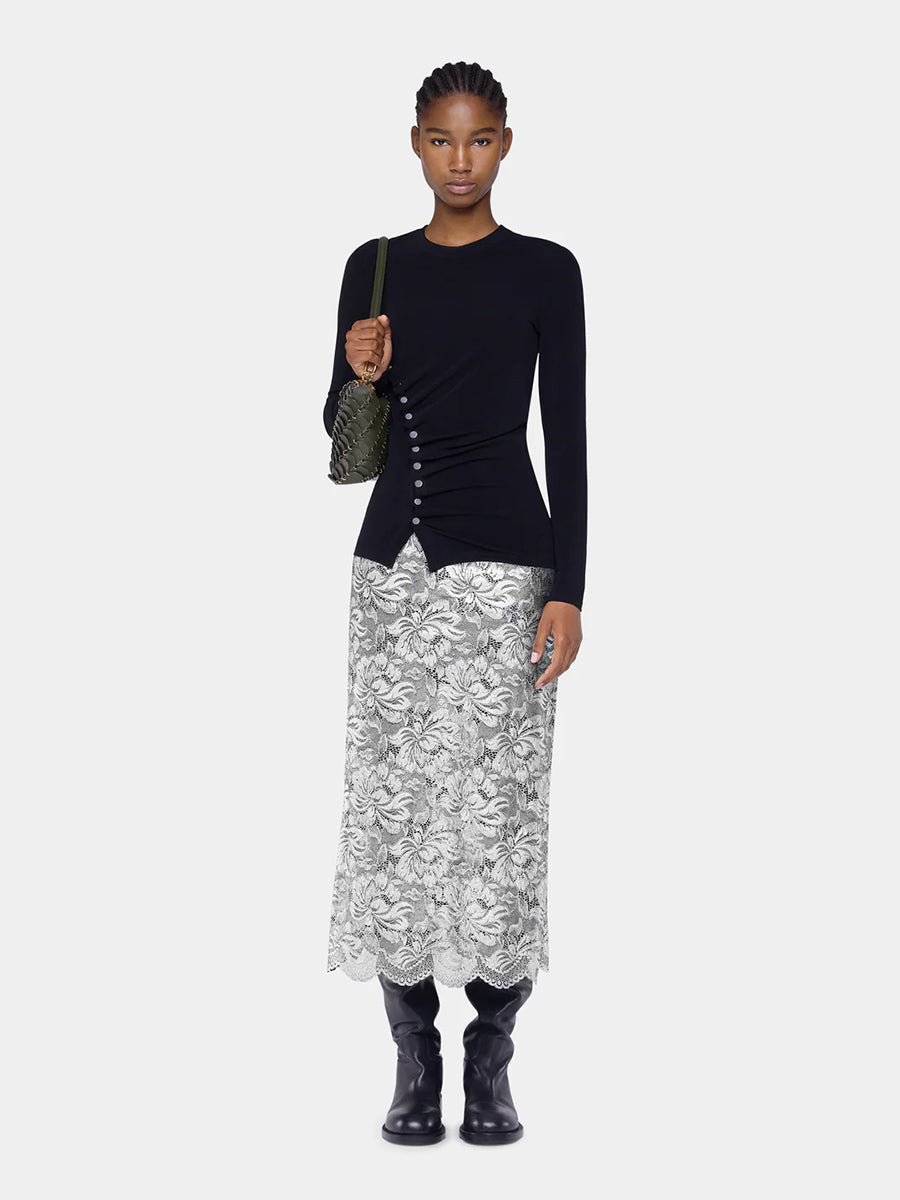 Rabanne Jupe Long Skirt in Black/Silver