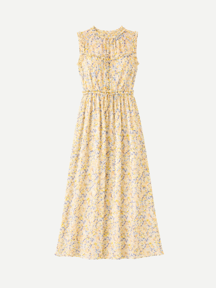 Ulla Johnson Kasia Silk Dress in Daffodil