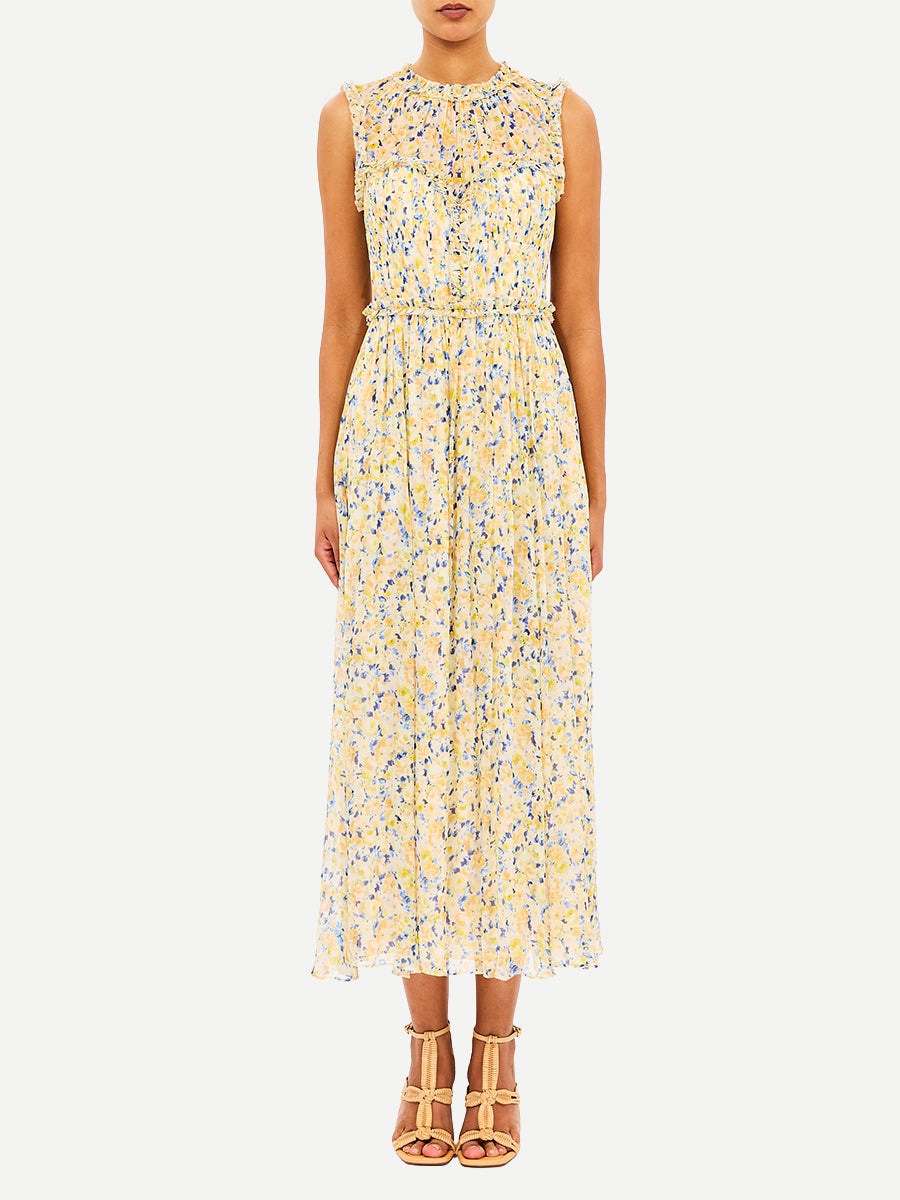 Ulla Johnson Kasia Silk Dress in Daffodil