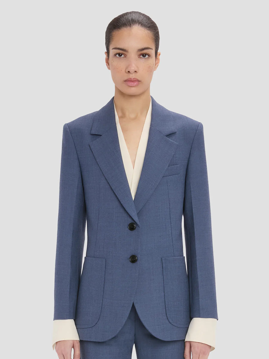 Victoria Beckham Katherine Jacket in Dusk Blue Melange