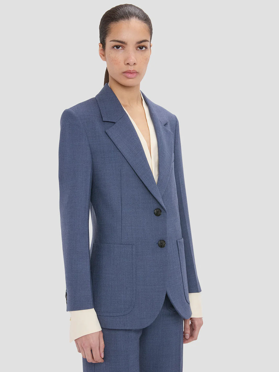 Victoria Beckham Katherine Jacket in Dusk Blue Melange