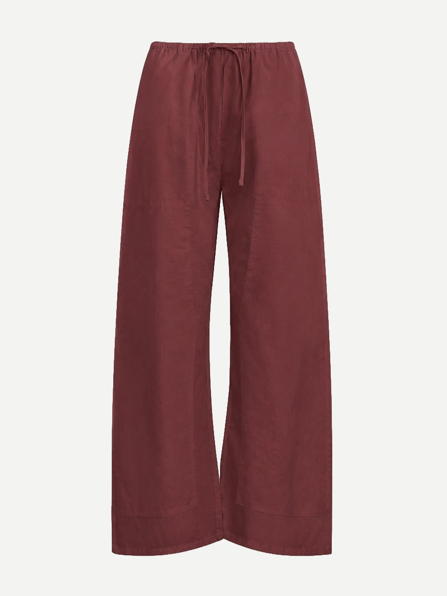 Kyoto Drawstring Pant in Maroon