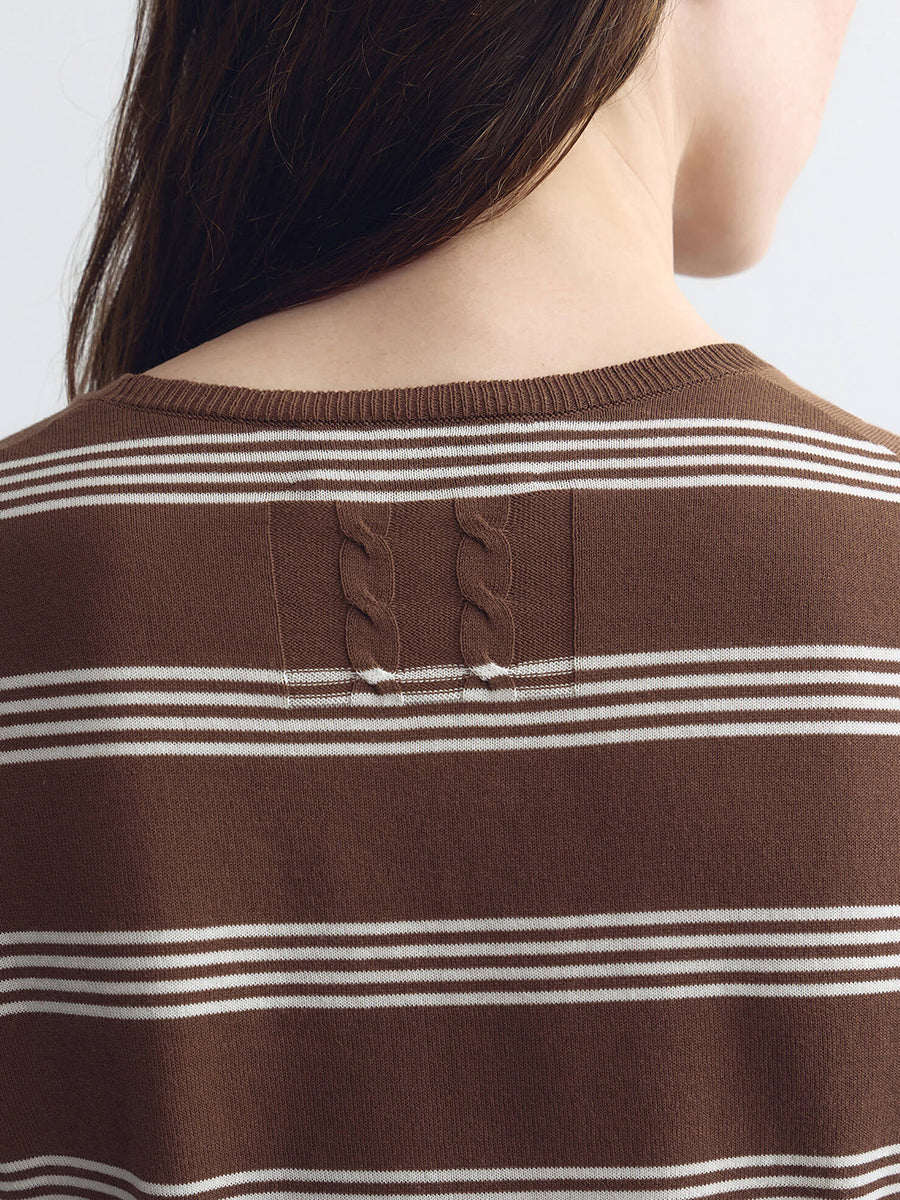 Lanise Stripe Sweater in Brown/Ivory Stripe