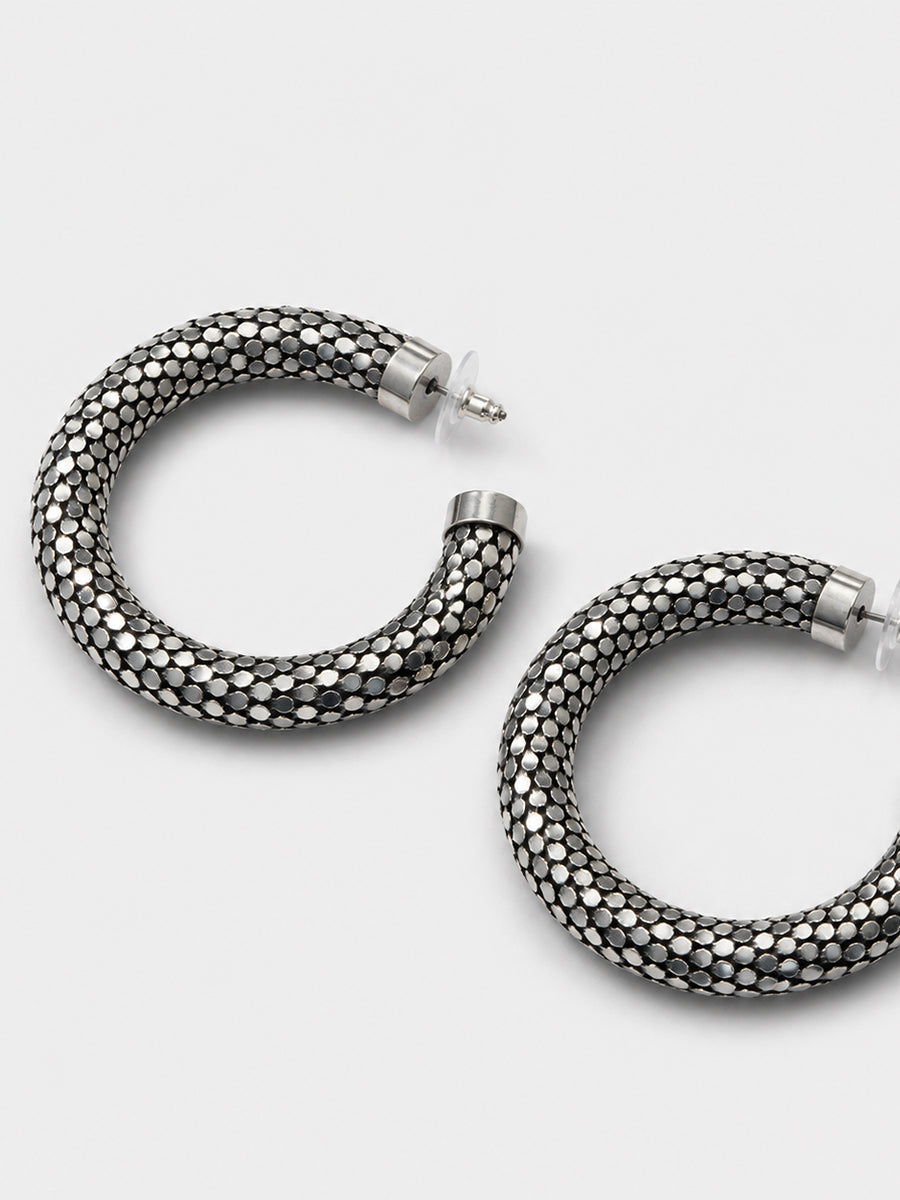 Large Hoop Earrings in Silver