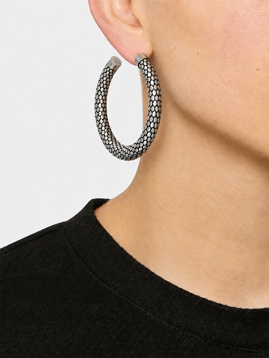 Large Hoop Earrings in Silver