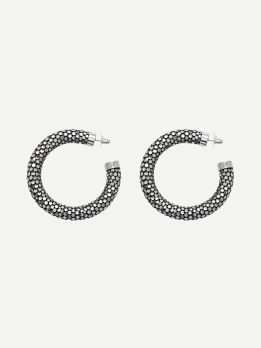 Large Hoop Earrings in Silver