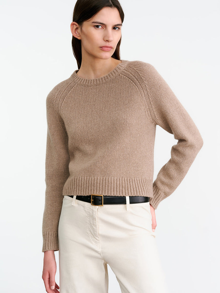 Nili Lotan Laurel Sweater in Taupe Melange | Shop Now at Adam Heath In Store and Online, Western Australia
