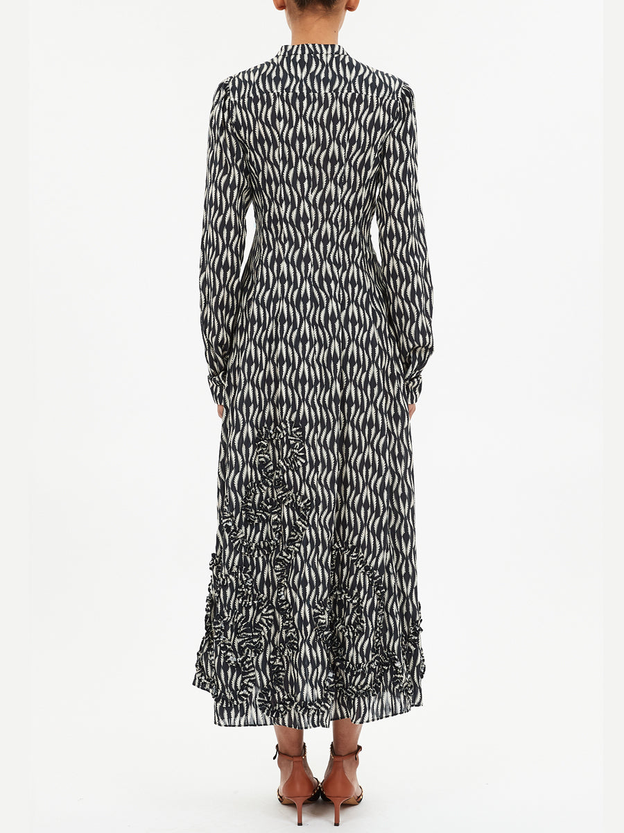 Laurentine Long Sleeve Dress in Graphite