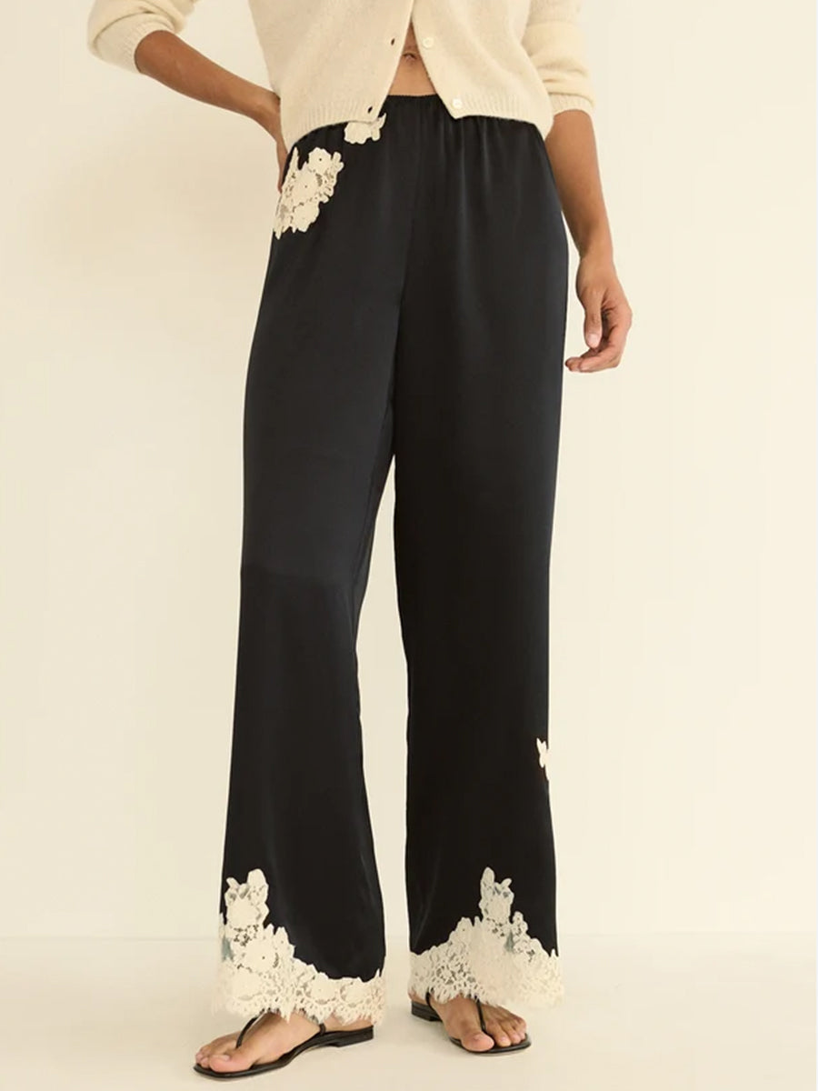 Lavon Pant in Black with Candlelight Lace