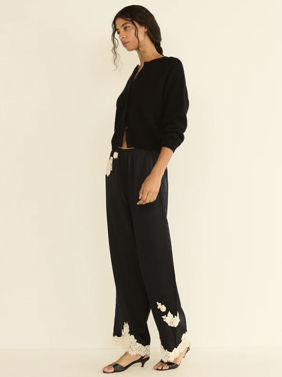 Lavon Pant in Black with Candlelight Lace