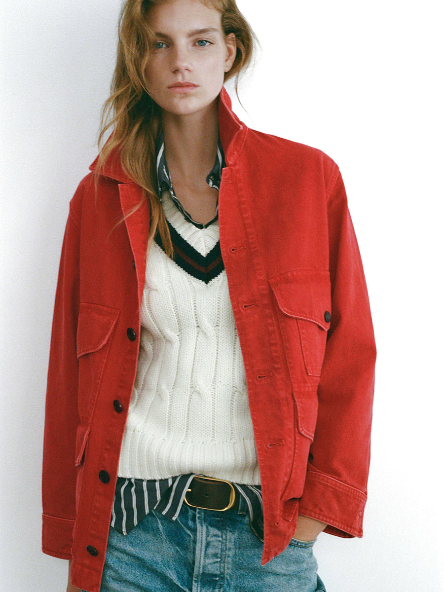 Nili Lotan Leroy Jacket in Scarlet
