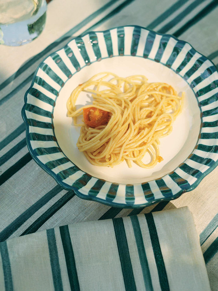 Alex and Trahanas Lido Ceramic Pasta Bowl in Sea Green