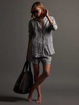 James Peres Lightweight Linen Shirt in Breeze Pigment