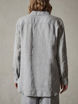 James Peres Lightweight Linen Shirt in Breeze Pigment