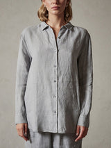 James Peres Lightweight Linen Shirt in Breeze Pigment