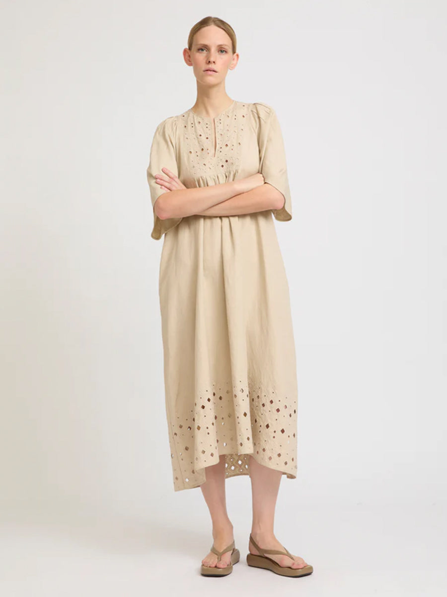 Yves Salomon Linen Dress in Sahel
