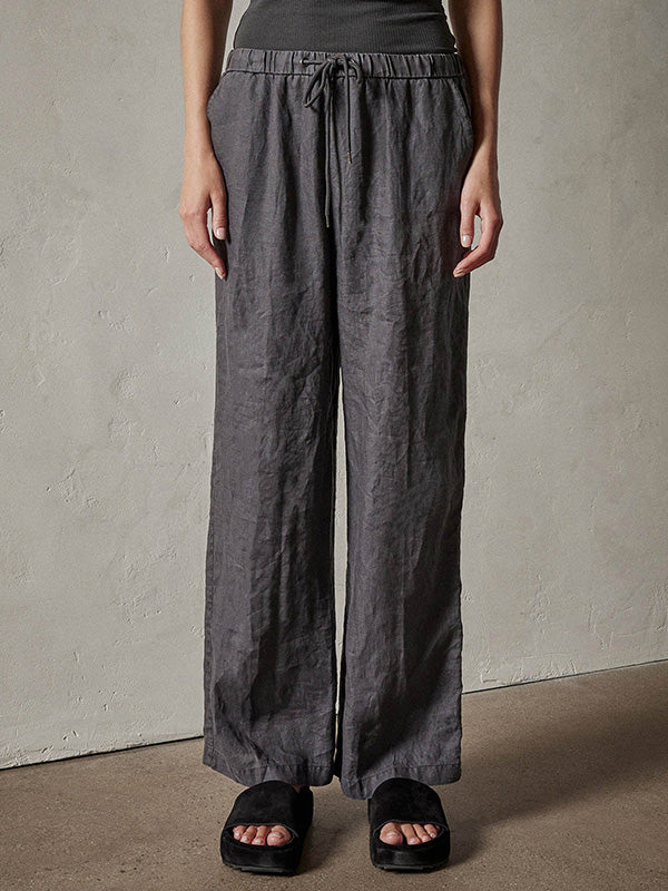 Linen Lounge Pant in Magma Pigment
