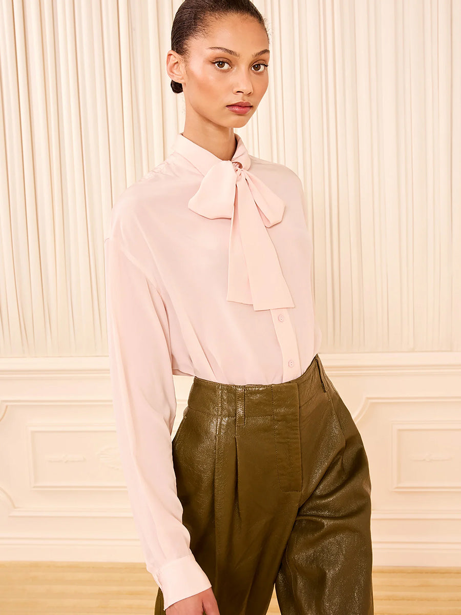 Lise Long Sleeve Blouse in Powder