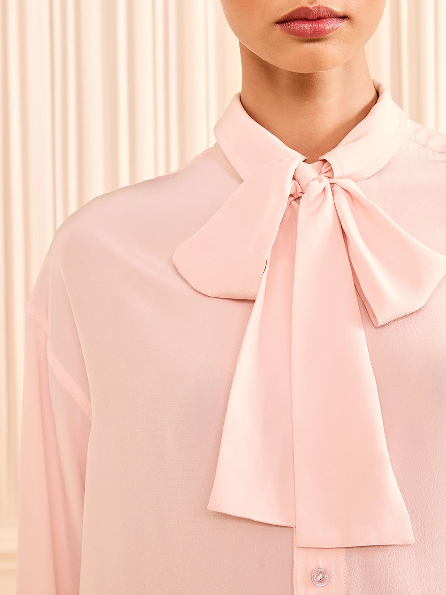 Lise Long Sleeve Blouse in Powder