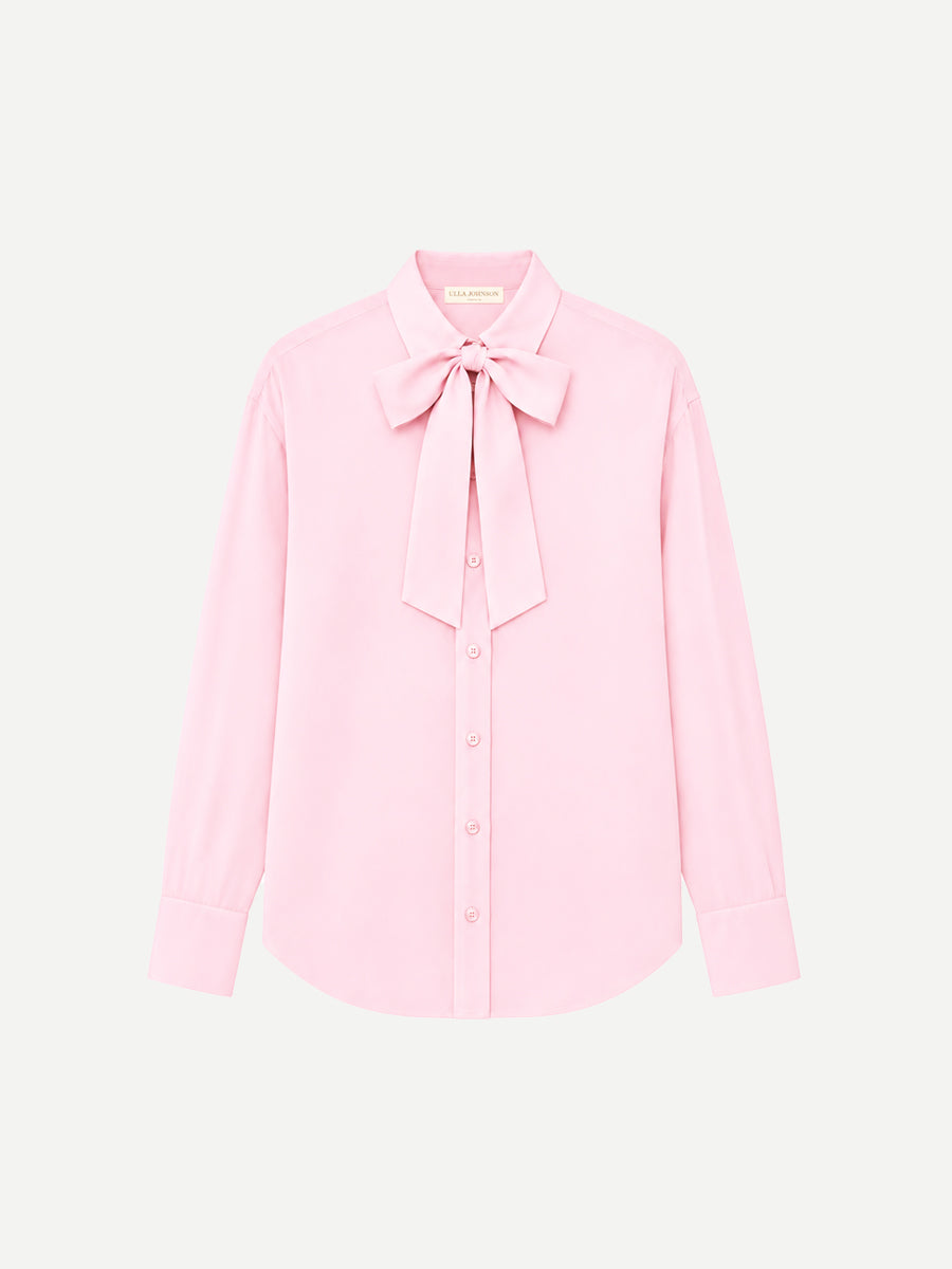 Lise Long Sleeve Blouse in Powder