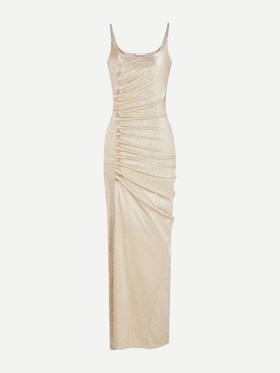 Rabanne Long Dress in Gold Lurex