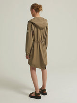 Yves Salomon Long Fishtail Waterproof Parka in Mid Khaki